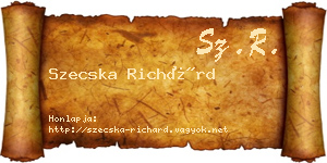 Szecska Richárd névjegykártya